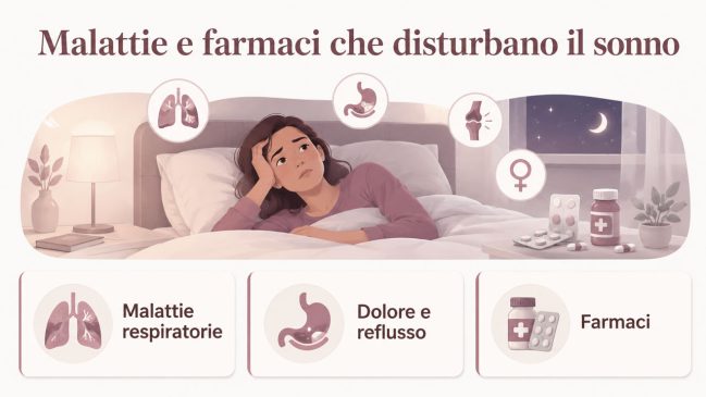 Malattie respiratorie, dolore, reflusso e farmaci che possono disturbare il sonno