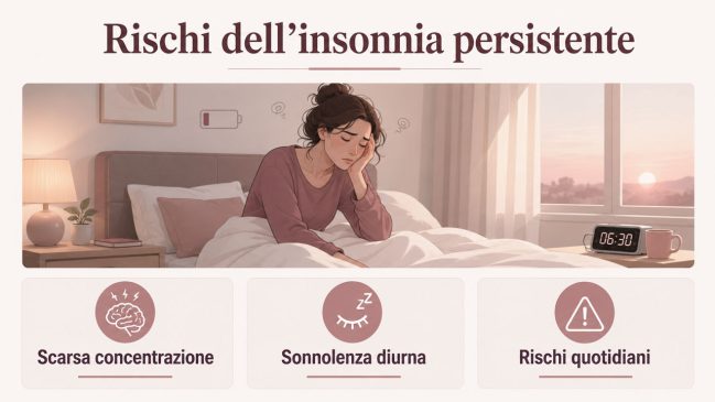 Rischi dell’insonnia persistente: scarsa concentrazione, sonnolenza diurna e pericoli quotidiani